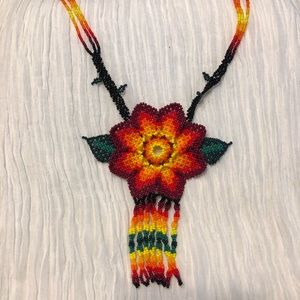 Necklace and bracelet set Hand made beaded art